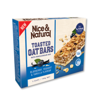 Nice &amp; Natural  Toasted Oat Bars Blueberry Yoghurt &amp; Vanilla ไนซ์แอนด์เนเชอรัล นัทบาร์ สินค้านำเข้าจาก New Zealand โอ๊ตบาร์ ธัญญาพืชอัดแท่ง