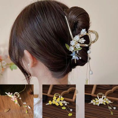 Vintage Hair Clip Suzanne Hair Clip Tassel Hair Accessory Antique Hairpin Flower Clamping Hair Clip