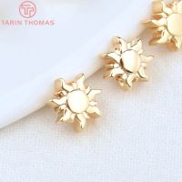 (4526) 6PCS 4x7.5MM Hole1.5MM 24K Gold Color Brass Sun Spacer Beads Bracelet Beads  Quality Diy Jewelry Accessorie Beads