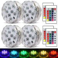 RGB Remote Control Submersible Light IP68 Waterproof Underwater Lights Pond Swimming Pool Vase Decor Night Lamps for Aquarium