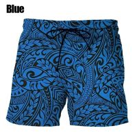 Mens Personality Polynesian 3D Tattoo Art Print Shorts Summer Hip Hop Outdoor Shorts Swim Trunks Casual Beach Short Pants Homme