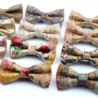 New Floral Cork Wood Bow Ties For Men Women Childern Wedding Casual Party Gift Fashion Novelty Handmade Solid Bowtie Accessories Nails Screws Fastener