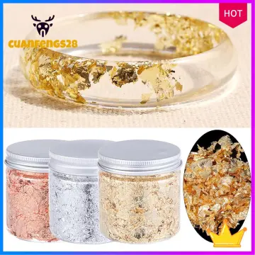 1box Gold Leaf Flakes Sequins Glitters Epoxy Resin Filling Gold Foil Paper  DIY Resin Silicone Mold Nail Art Jewelry Making Decor