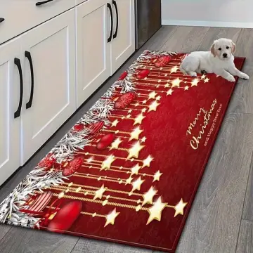 Soft Kitchen Mat, Christmas Gnome Non-slip Oil-proof Floor Mat