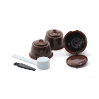 【YF】 Copo cápsula reutilizável para filtro de café Nescafe Dolce Gusto 3 peças tampas recarregáveis com colher escova cesta filtro pod gosto doce e macio