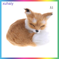 xuhaiy สีน้ำตาลจำลอง Polyethylene furs squatting รุ่นของเล่น Fox สำหรับตกแต่งบ้านของขวัญวันเกิดที่ดีที่สุด