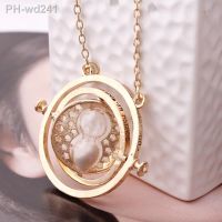 Rotating Hourglass Time Necklace For Women Men High Quality Gold Color Glass Pendant Fashion Vintage Hot Delicate Movie Jewelry