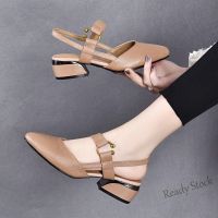 【Ready Stock】 ☞☸∈ C40 (SIZE 35-40)DY STOCK Womens Pointed Toe Square heel Sandals kasut perempuan Thick heel High Heels
