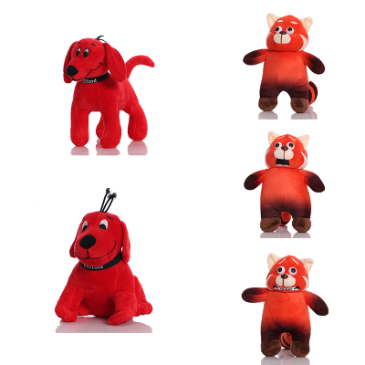 Red 22cm Turning Plush Toys Panda Dog Plushie Dolls Cuddle Great Kids Gifts For