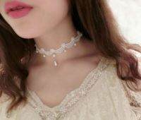 สร้อยคอ ❤ สร้อย โชคเกอร์ Choker White BOHO ขาว Sexy สร้อยแฟชั่น แนว พังก์วินเทจ ผ้าฉลุ โชคเกอร์ผ้า ผ้าลูกไม้