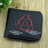 Dompet Pelajar NARUTO The Sharingan Dompet Koin กระเป๋าสตางค์แนวตั้งพับได้สำหรับเด็กนักเรียนชายและหญิงหนังพียูสั้นกระเป๋าสตางค์แบบมีซิปการ์ตูนอนิเมะ0000