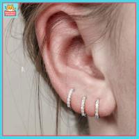 GQBN44V3 เครื่องประดับแฟชั่น 8mm แหวนจมูก Helix Cartilage Tragus ต่างหูฮักกี้ฮูป เครื่องประดับร่างกาย CZ เจาะหู ต่างหู CZ หลากสี ลูกบาศก์เซอร์โคเนีย ต่างหูเพทาย