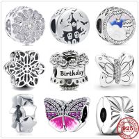 New Trinket Butterfly Charm Fine Silver Pendant Bead 925 Sterling Silver Fit Original Pandora Bracelet DIY Jewelry For Women