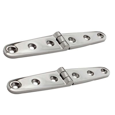 2PCS Stainless Steel 316 Marine Boat Strap Hinges WIith 6 Holes 152mm Heavy Duty Mirror Polish Door Strap Hinge Accessories Accessories