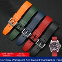 2023 ﹉ↂ☎ Ujung Melengkung Karet Silicone Watch Band untuk Omega Watch AT150 MasterSea 007 Seiko Tali Merek Watchband20mm 22Mm 24Mm