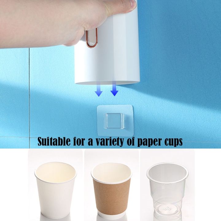 nordic-style-wall-mount-disposable-paper-cup-dispenser-pull-type-plastic-cup-holder-anti-dust-storage-rack-for-office-ecoco-home
