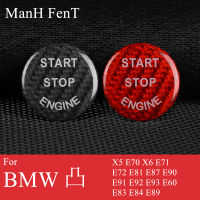 ManH FenT Real Carbon Fiber Car Engine Start Stop Button Cover Sticker For BMW E60 E90 E91 F10 F20 F30 X6 E81 E92 E82 E91 E87