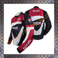 เสื้อการ์ด เสื้อการ์ดมอเตอร์ไซค์ Ducati ผ้าคอร์ดูร่า (CORDORA)กันน้ำได้ในระดับหนึ่ง มีการ์ด 5 จุด