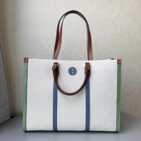 2023 new TB tory burch Blake Canvas with Leather Tote Bag Shoulder Bag