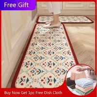 ☈♛◈ Kitchen Floor Mats Anti Fatigue Printed Kitchen Rugs Non-slip Hallway Long Area Carpets Bedroom Floor Mat Entrance Doormat