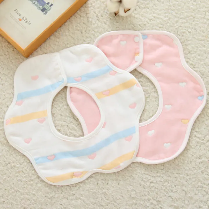 Uniheart 3 pcs set Children's Bib Pure Cotton Gauze Bibs Newborns Anti ...