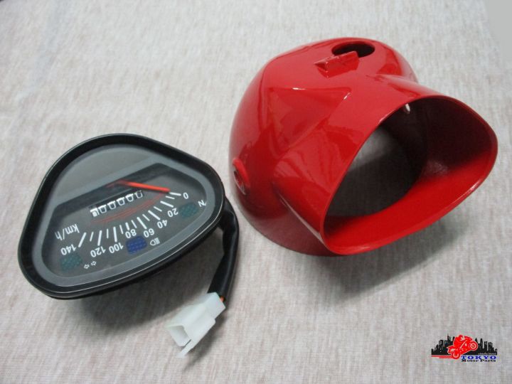 honda-sc90-s90-analog-speedomter-amp-headlight-case-red-เรือนไมล์-และ-กระโหลกไฟหน้า-สีแดง-สินค้าคุณภาพดี