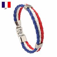 Most complete Leather Men Women Spain Germany France Italy Argentina Russian Nationa Flag PU Leather Bracelets Handmade Jewelry Replacement Parts