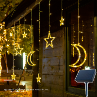 Fairy Lights LED String Lights Christmas Garland With Remote Control Solar Light String Moon Star Waterproof Garden Decoration