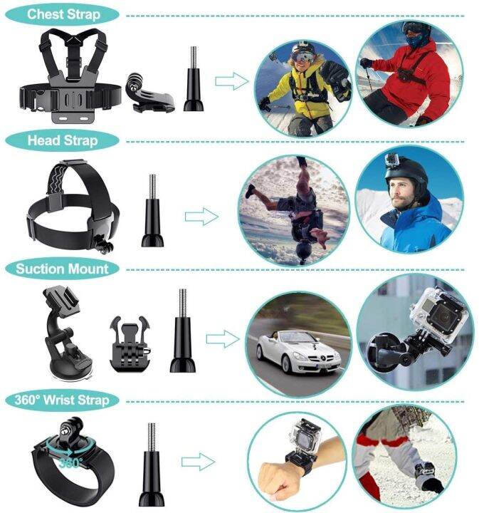 กล้องแอคชั่นแคมเมราอุปกรณ์เสริมสำหรับ-gopro-ฮีโร่10-9-8-7-5-4สำหรับจุกดูด4k-เคสหมวกกันน็อคสำหรับตัวติดกระจก