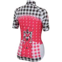 Womens Short Sleeve Cycling Jersey Spandex Polyester Rose Red Plaid / Checkered Bike Jersey Top Mountain Bike MTB Road Bike Cycling UV Resistant Breathable Quick Dry Sports Clothing Apparel