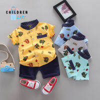 Children care 2pcs set boy suit kids set summer wear short sleeve baju lelaki cotton material soft comfortable outfit children clothings