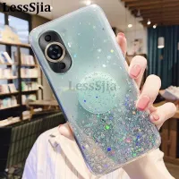 เคสมือถือสำหรับ Huawei Nova 11ฝาหลังแวววาวเลื่อมรูปดวงจันทร์ซิลิโคนใสขาตั้งพับได้ป้องกันการตกสำหรับ Huawei Nova 11 Pro เคสโทรศัพท์