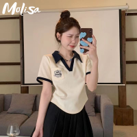 Molisa เสื้อผ้าแฟชั่นผู้หญิง เสื้อยืดผู้หญิง Polo เสื้อตัวสั้นสุดเซ็กซี่ในฤดูร้อน A29J1BC-1