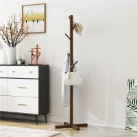 Hanger pole bedroom floor solid wood coat rack modern minimalist multifunctional bag clothes hanger