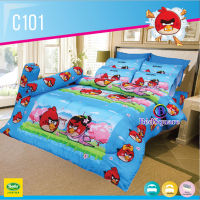 Satin ? ชุดผ้าปูที่นอน (ไม่มีผ้านวม) ขนาด 3.5 ฟุต ? แอ็งกรีเบิดส์ แองกี้เบิร์ด Angry Birds C101