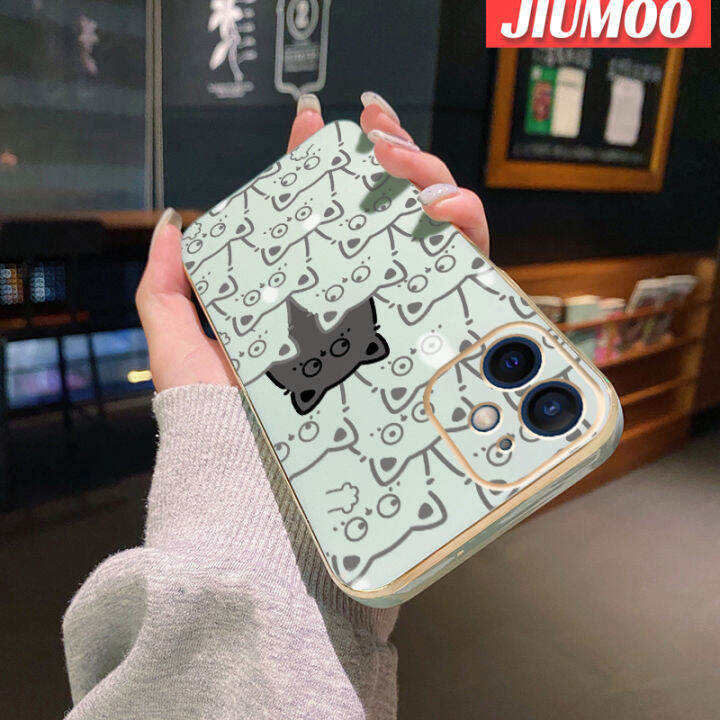 เคส-jiumoo-สำหรับ-vivo-v25-5g-v25-pro-5g-v25e-x80-lite-s15-pro-5g-เคสการ์ตูนแมวน่ารักแฟชั่นใหม่เคสมือถือชุบด้านข้างขอบสี่เหลี่ยมซิลิโคนกันกระแทกฝาปิดเลนส์เต็มรูปแบบเคสป้องกันกล้อง