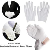 White Cotton Gloves Butler Beauty Waiters Magician Wear Gloves Dust-free Ceremonial Gloves Labor White Training Salesman Jewelry Gloves G2L4