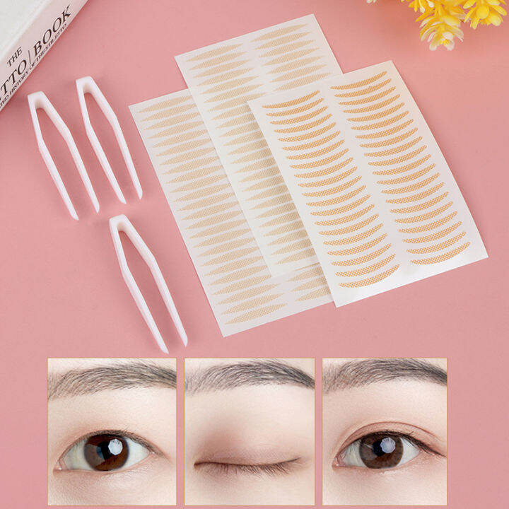 lowest-price-mh-200pcs-invisible-lace-mesh-double-eyelid-lift-strip-เทปกาว-sticke-แหนบ