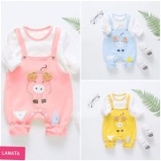 Vải CAO CẤP Body Yếm dài tay cho bé chất Cotton Mềm Mịn mẫu quần áo sơ