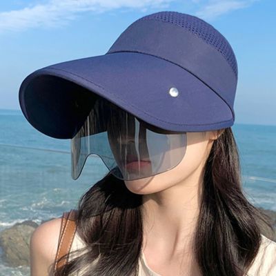 หมวกบังแดดผู้หญิงฤดูร้อนมีแว่นตา13ซม. หมวกทรงถังปีกขนาดใหญ่ระบายอากาศได้กลางแจ้งว่างเปล่าหมวกวิเศษปรับหมวกชายทะเลการเดินทาง