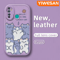 YIWESAN เคสสำหรับ Infinix ขายดี9 Pro X655C ร้อน9 Play X680การ์ตูนน่ารักแมวเคสใส่โทรศัพท์หนังดีไซน์ใหม่ซิลิโคนนิ่มเคสมือถือกันกระแทกป้องกันการตกพร้อมเคสป้องกันกล้องเลนส์คลุมทั้งหมด