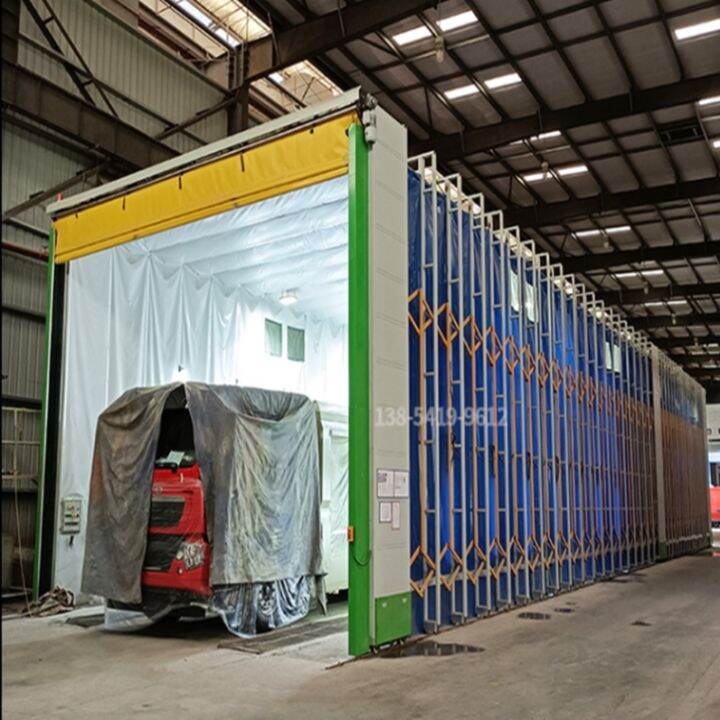 Mobile telescopic painting room equipment singletrack industrial large