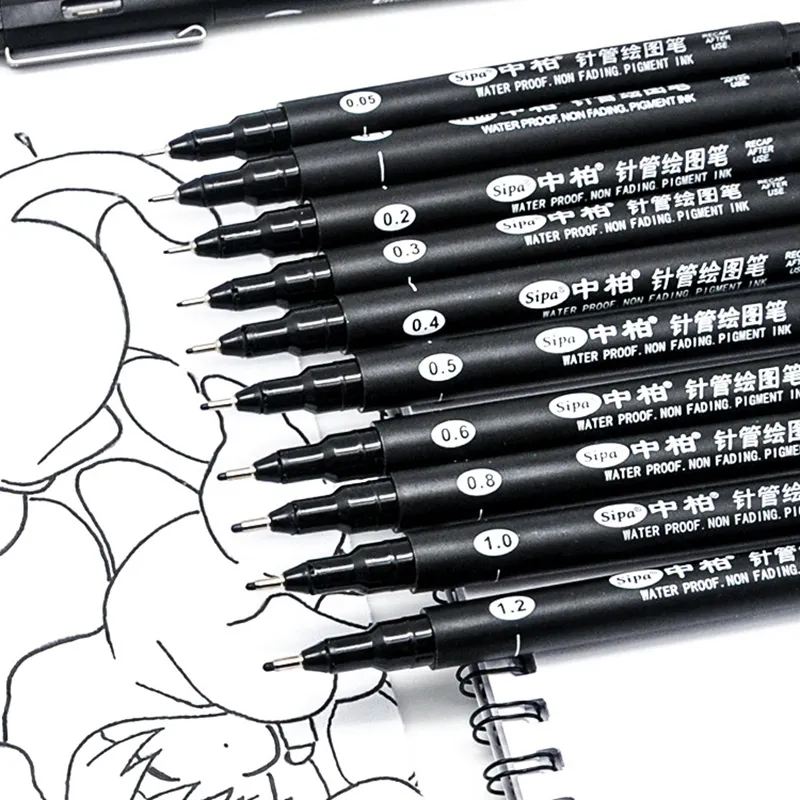 Sipa Ultra Needle Pens Fine Liner Black For Mango Illustration