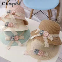 [hot]2023 New childrens sunscreen hat bag set sun visor girl princess straw hat baby summer beach hat outdoor travel hat