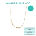 Wanderlust + Co Crescent Key Gold Chain Necklace - 14K Real Gold Plated Jewelry. 