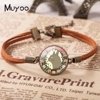 2019 New My Neighbor Totoro Leather Bracelet Anime Fans Bracelets Glass Dome Handmade Jewelry