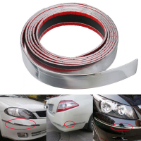 2.5M X 30mm Exterior Car Chrome Adhesive Strip Trim Molding Styling Decoration Car Bumper Strip Protector Sticker Universal