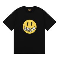 2023ใหม่❤พร้อมสต็อก❤เสื้อยืดขนาดใหญ่ Unisex Drew New Smiling Face Print Casual Short Sleeve Crew Neck T-Shirt