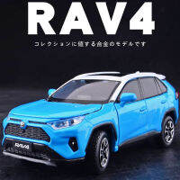 1:32โตโยต้า RAV4 SUV อัลลอยรถรุ่น D Iecasts โลหะของเล่นยานพาหนะรถรุ่นจำลองแสงเสียงคอลเลกชันเด็กของเล่นของขวัญ