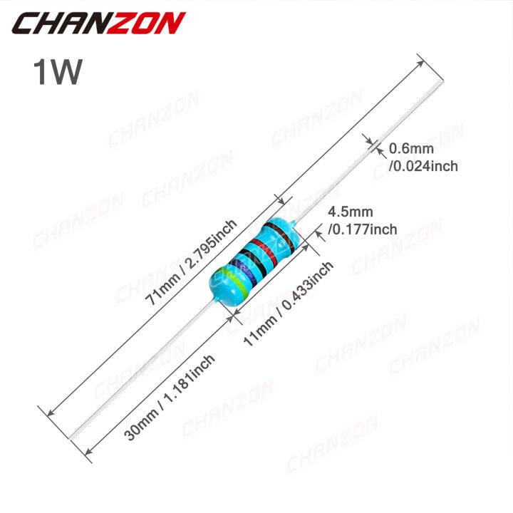 2023-50-pcslot-1w-1-high-precision-metal-film-resistor-2-4-7-10-22-100-220-330-470-1k-4-7-k-15k-47k-68k-220k-470k-ohm-1-w-resistance